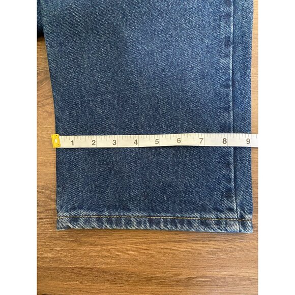 Mens Wrangler Relaxed Fit Blue Denim Jeans Size 36W X 34L Western Work - Picture 7 of 10
